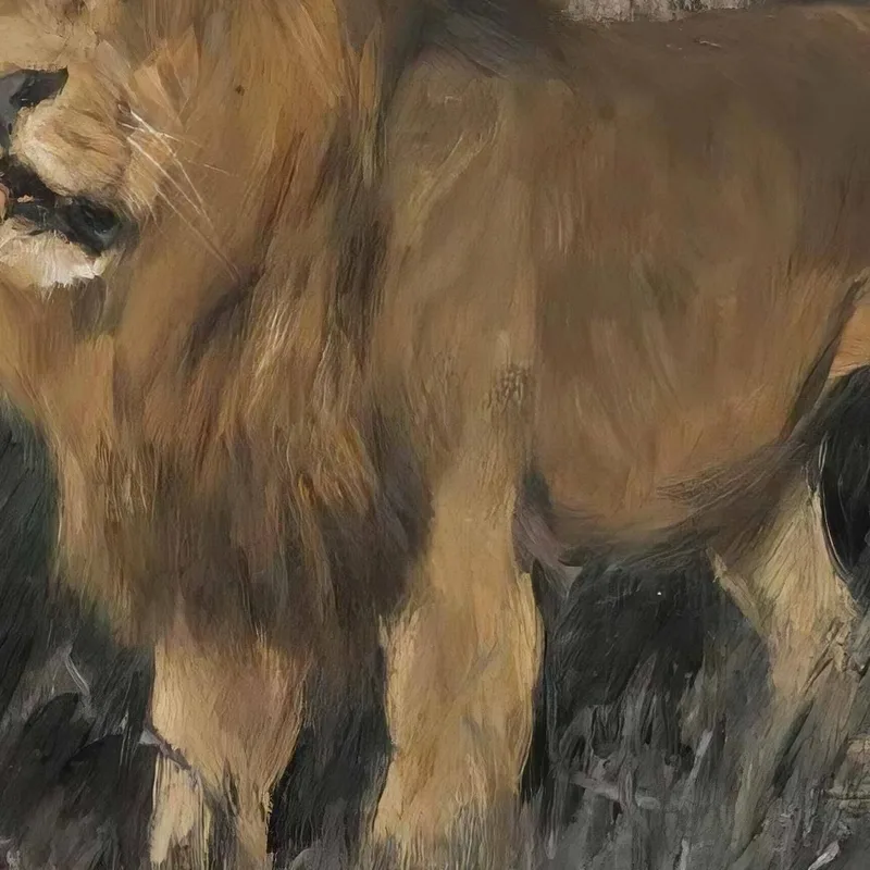 Leones En Una Estepa Quemada Leones En Una Estepa Quemada Wilhelm Kuhnert