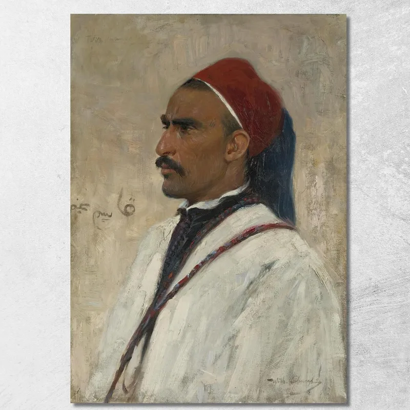 Ritratto Di Un Arabo Wilhelm Kuhnert quadro stampa su tela