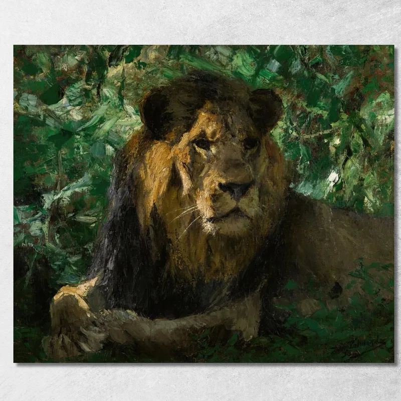 Leone A Riposo Wilhelm Kuhnert quadro stampa su tela