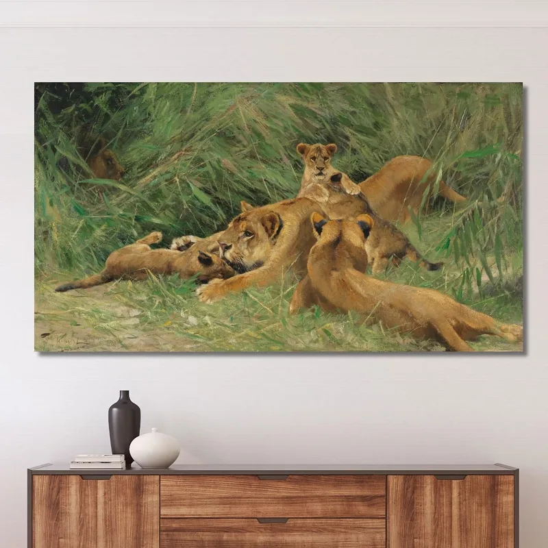 Leones Jugando Wilhelm Kuhnert