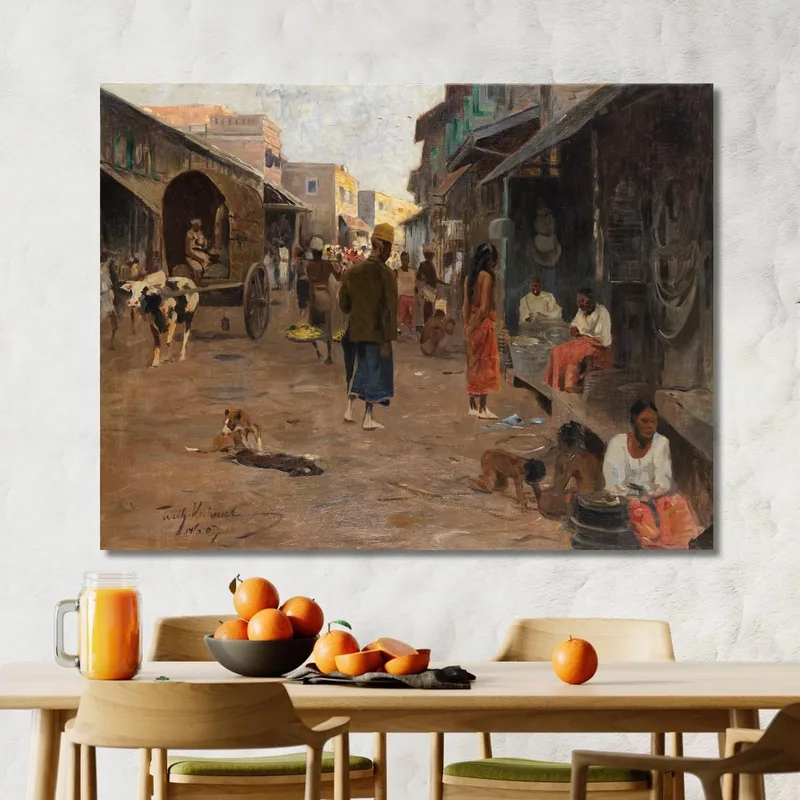 Street Scene Af Cylon Si Lnka Wilhelm Kuhnert