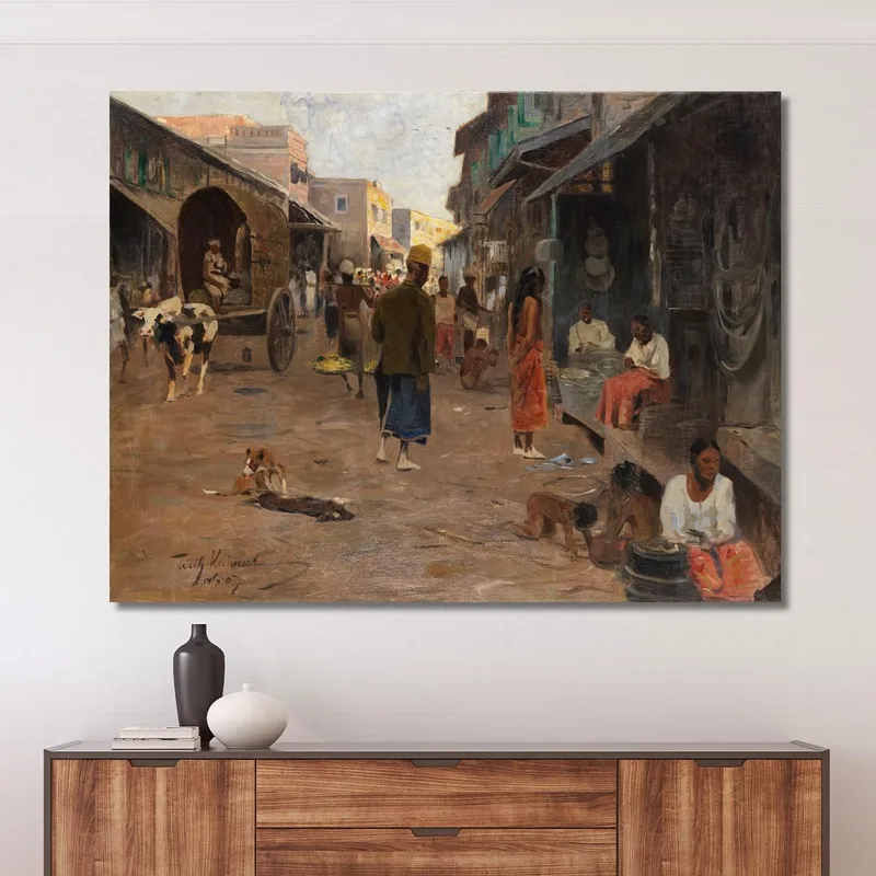 Street Scene Af Cylon Si Lnka Wilhelm Kuhnert