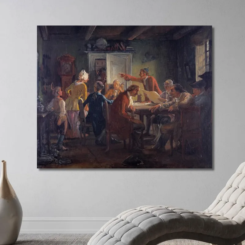 Collegium Politicum. De "El Político Tinker" De Ludvig Holberg Acto I Escena 2 Wilhelm Marstrand