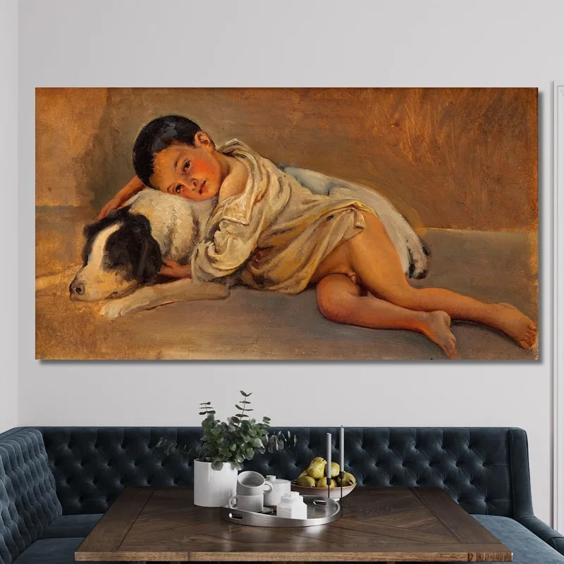 Niño Napolitano Y Perro. Estudio Para "La Forma De Vida Napolitana" Wilhelm Marstrand