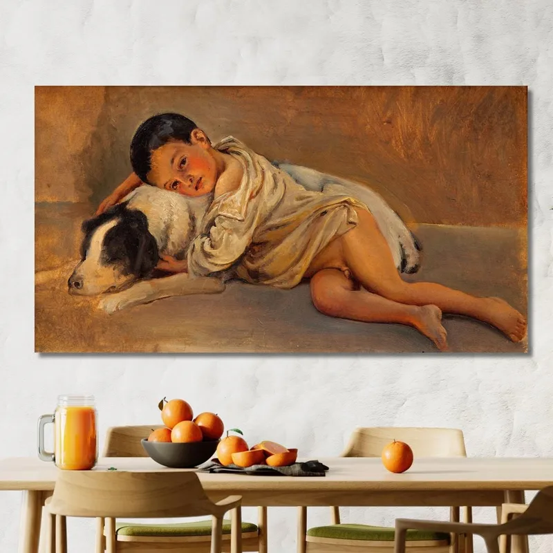 Niño Napolitano Y Perro. Estudio Para "La Forma De Vida Napolitana" Wilhelm Marstrand