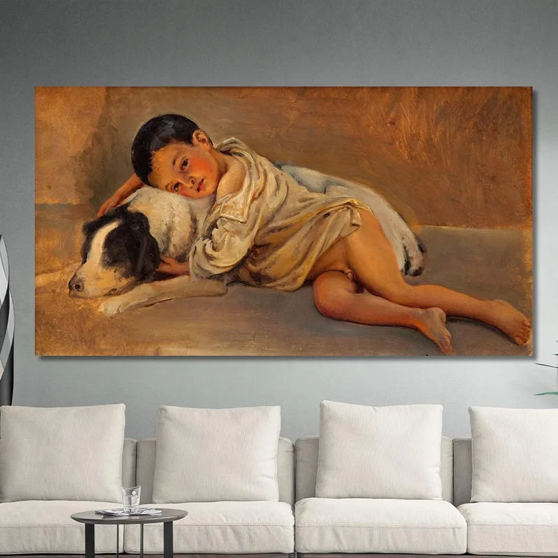 Niño Napolitano Y Perro. Estudio Para "La Forma De Vida Napolitana" Wilhelm Marstrand