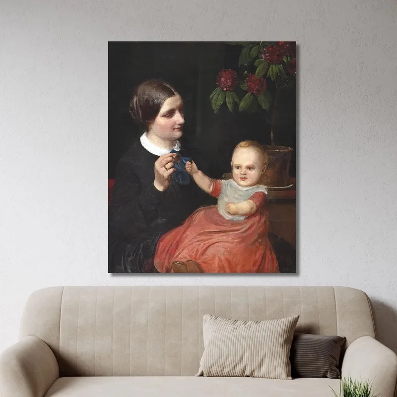 Retrato De La Esposa Del Artista Con Su Hijo Poul En El Regazo Wilhelm Marstrand