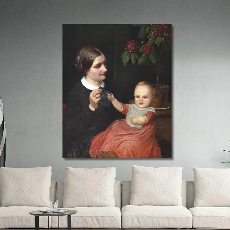 Retrato De La Esposa Del Artista Con Su Hijo Poul En El Regazo Wilhelm Marstrand