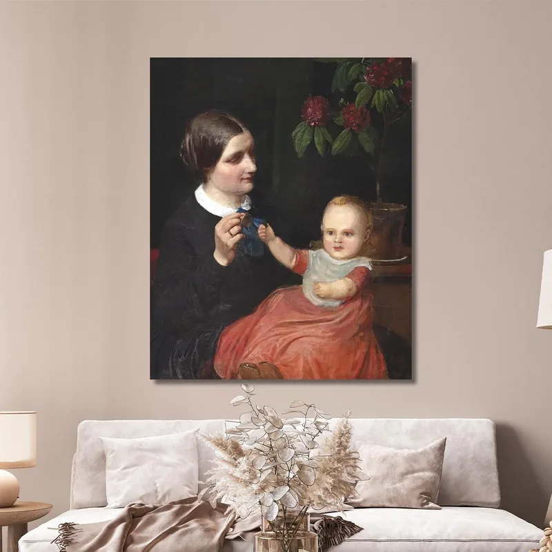Retrato De La Esposa Del Artista Con Su Hijo Poul En El Regazo Wilhelm Marstrand