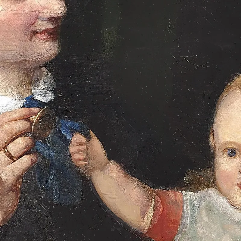 Retrato De La Esposa Del Artista Con Su Hijo Poul En El Regazo Wilhelm Marstrand