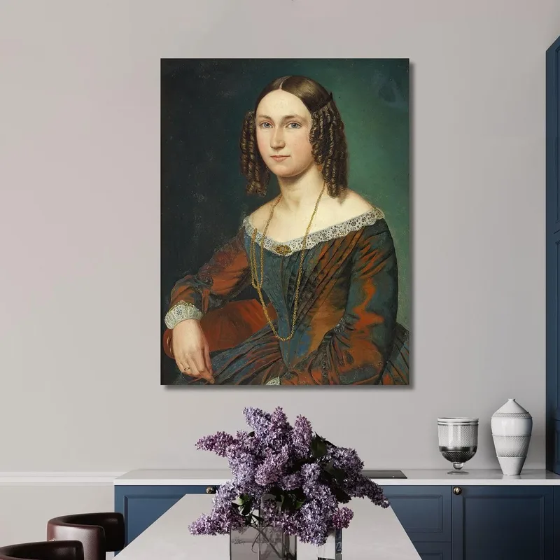 Retrato De Una Joven Con Rizos En Espiral Wilhelm Marstrand