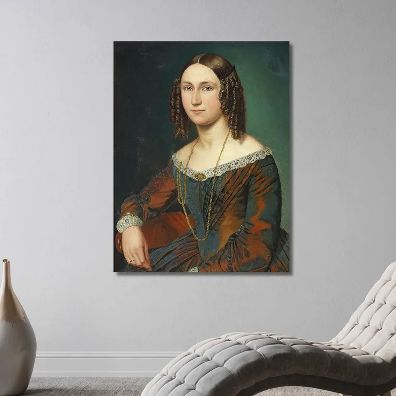 Retrato De Una Joven Con Rizos En Espiral Wilhelm Marstrand