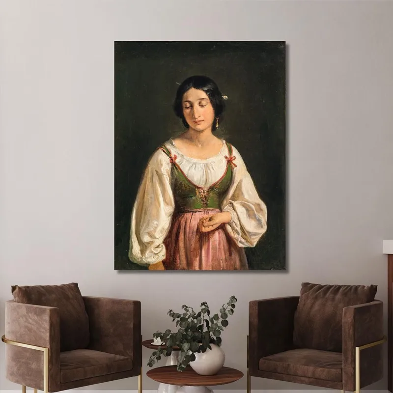 Mujer Italiana De Pie. Estudio Para "Un Cabrero Vendiendo Leche" Wilhelm Marstrand