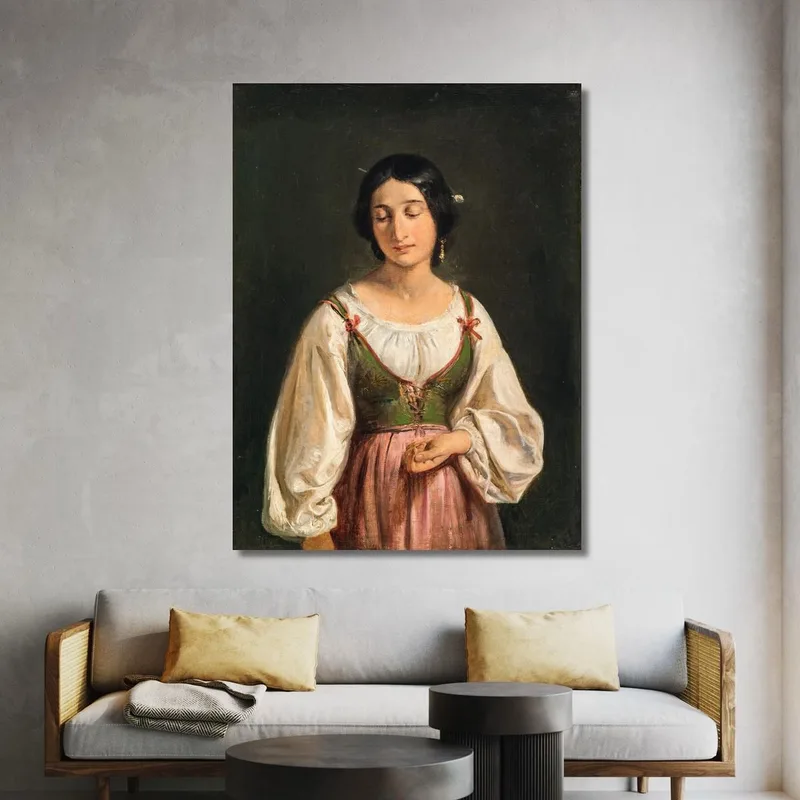 Mujer Italiana De Pie. Estudio Para "Un Cabrero Vendiendo Leche" Wilhelm Marstrand