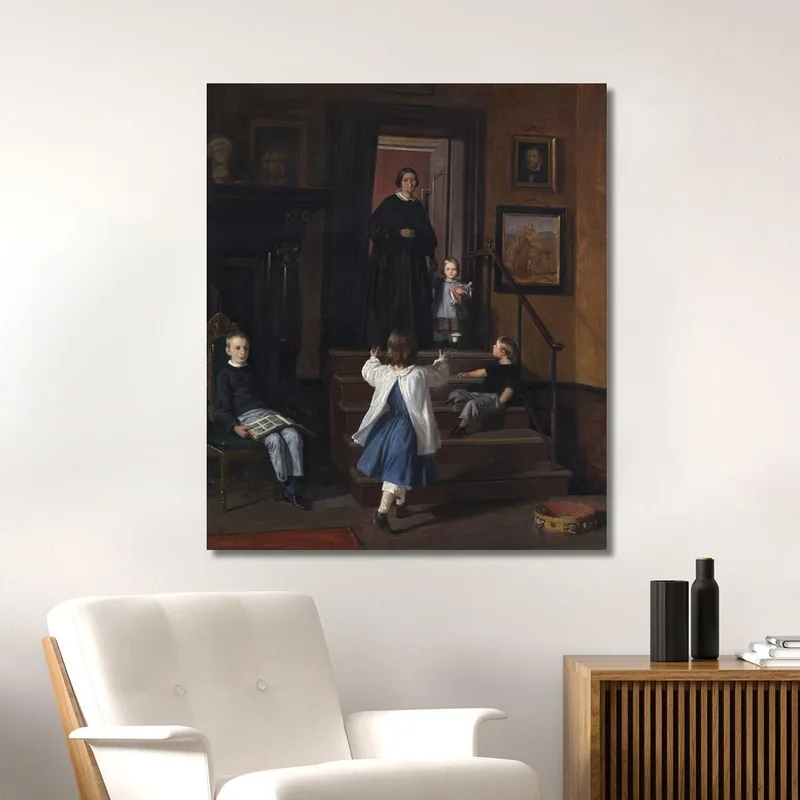 La Esposa E Hijos Del Artista En El Estudio En Charlottenborg Wilhelm Marstrand