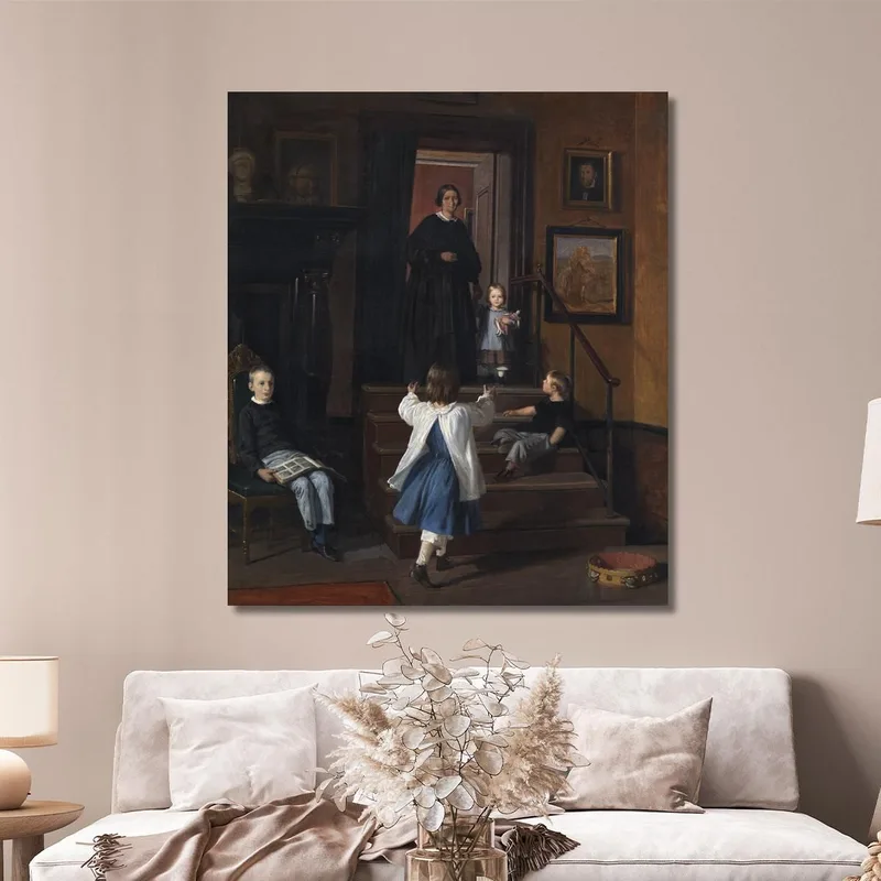 La Esposa E Hijos Del Artista En El Estudio En Charlottenborg Wilhelm Marstrand