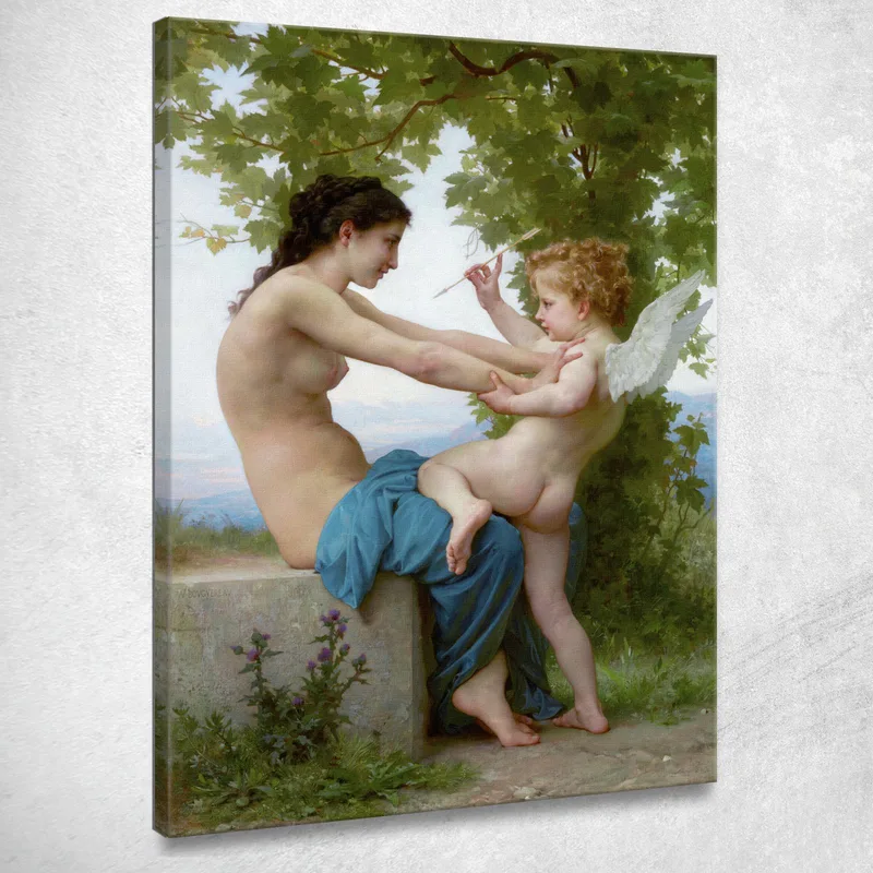 Una Joven Defendiéndose De Eros William Bouguereau cuadro en lienzo