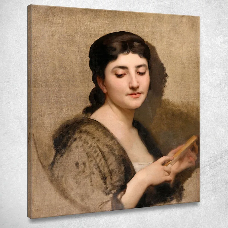 Una Mujer Joven Con Un Abanico William Bouguereau cuadro en lienzo