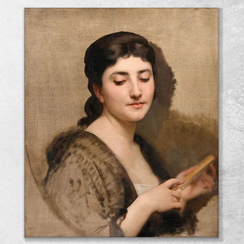 Una Giovane Donna Con Un Ventaglio William Bouguereau