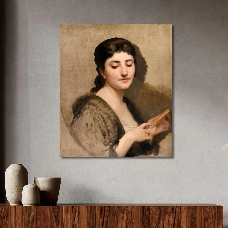 Una Giovane Donna Con Un Ventaglio William Bouguereau