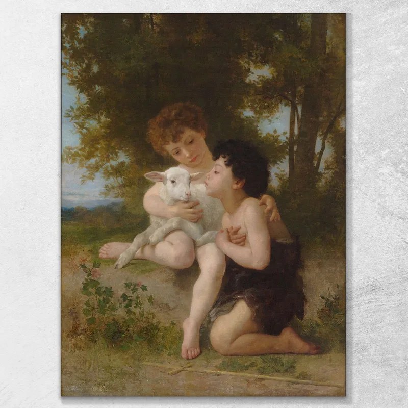 Niños Con El Cordero William Bouguereau