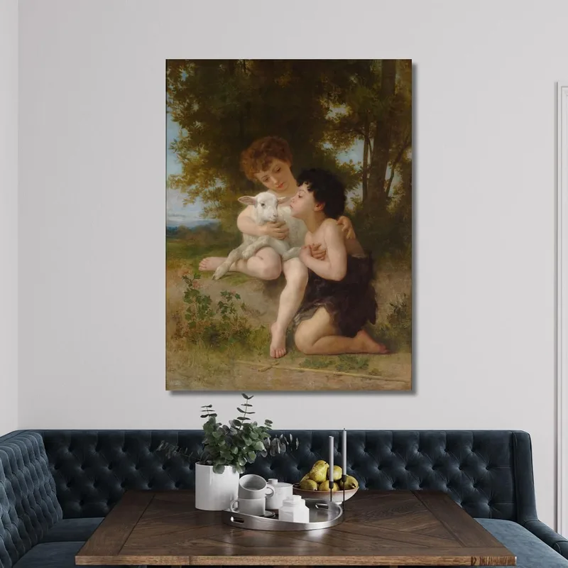 Niños Con El Cordero William Bouguereau