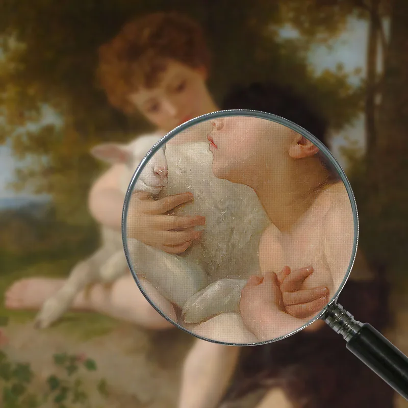 Niños Con El Cordero William Bouguereau