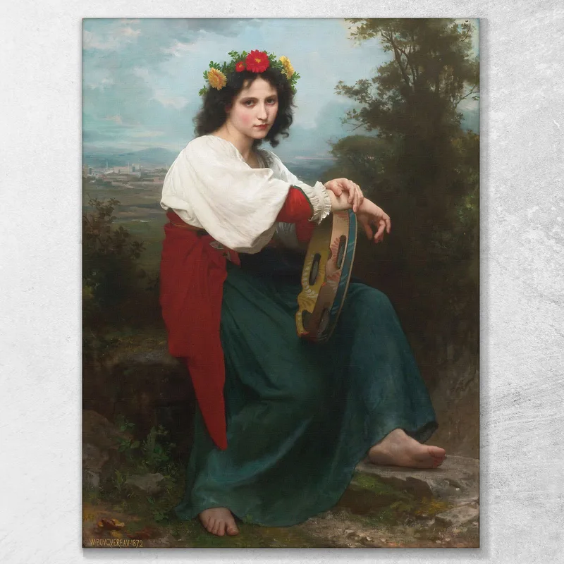 The Italian At The Tambour De Basque William Bouguereau