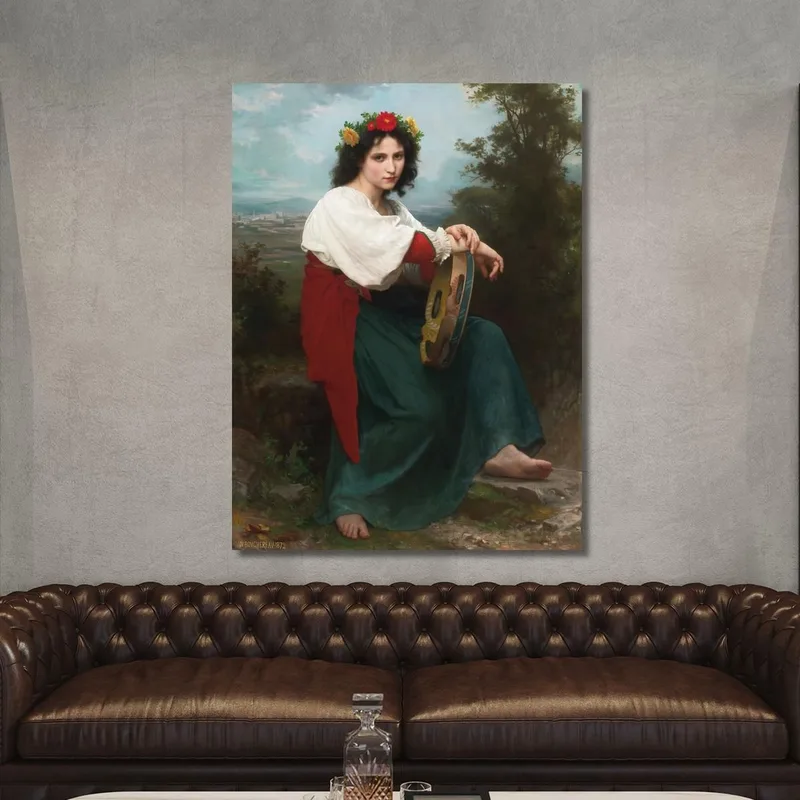 The Italian At The Tambour De Basque William Bouguereau
