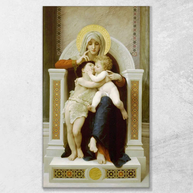 Madonna With Child And John The Baptist William Bouguereau