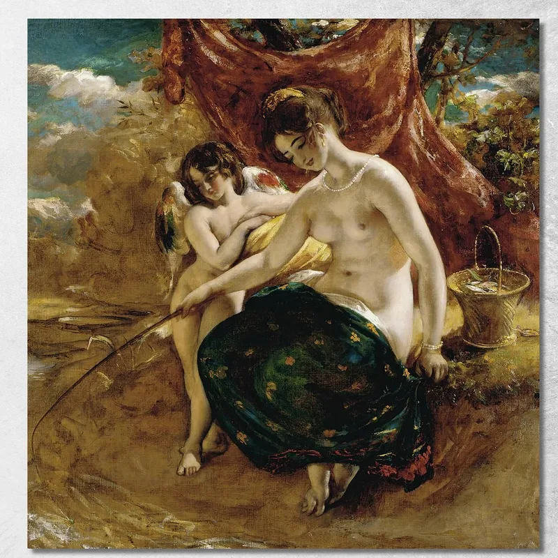 Pesca A Ninfa William Etty quadro stampa su tela