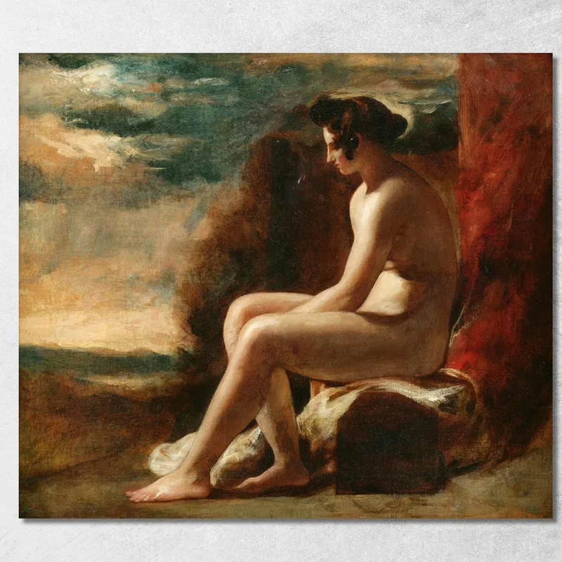 Nudo Seduto In Un Paesaggio William Etty quadro stampa su tela