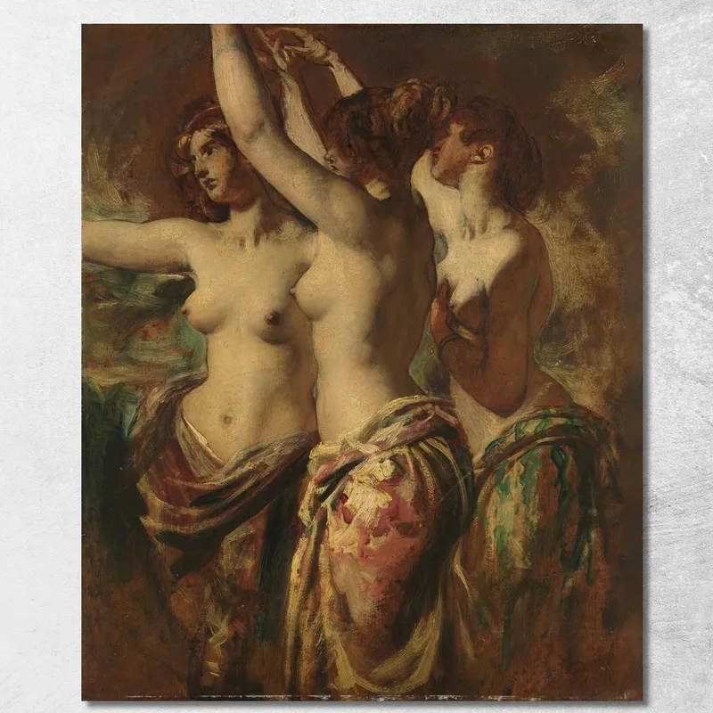 Le Tre Grazie William Etty quadro stampa su tela