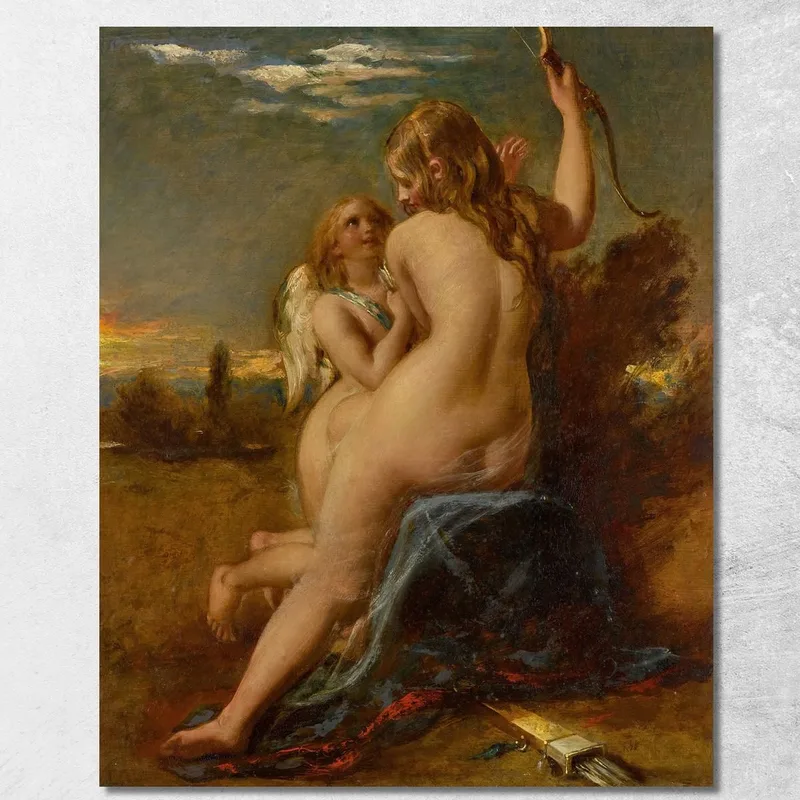 Venere Libera Cupido Dal Suo Arco William Etty quadro stampa su tela