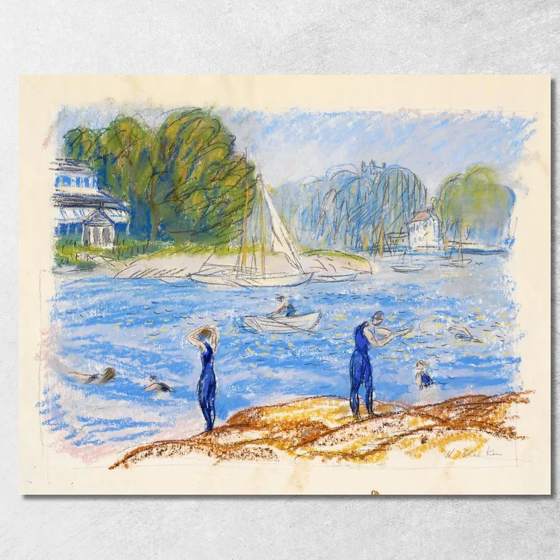 Bagnanti Ad Annisquam William James Glackens quadro stampa su tela