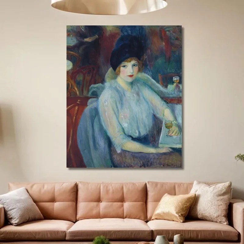 Café Lafayette : Portrait De Kay Laurell William James Glackens