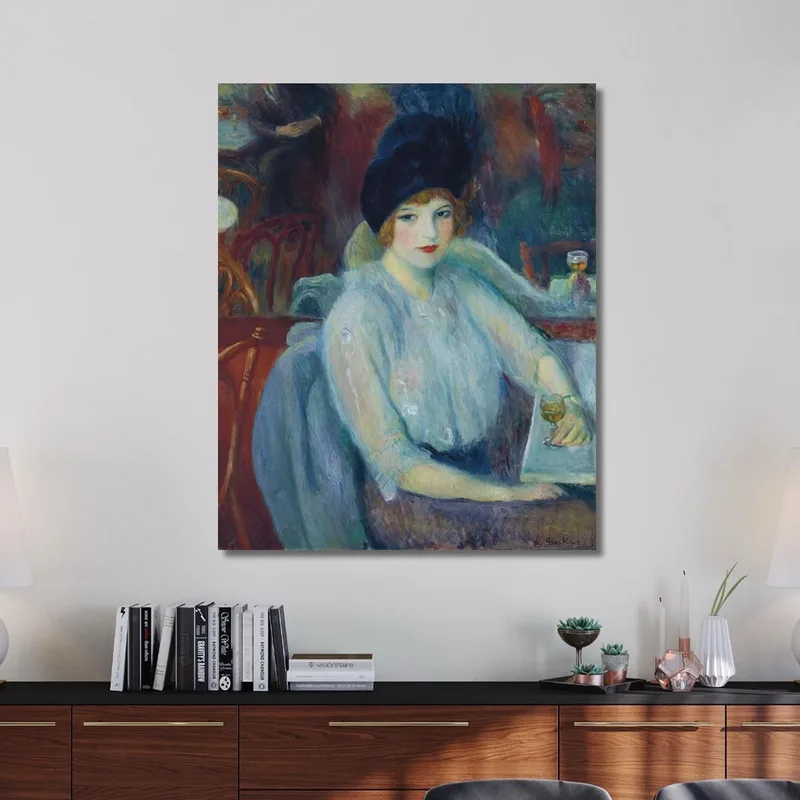 Café Lafayette : Portrait De Kay Laurell William James Glackens