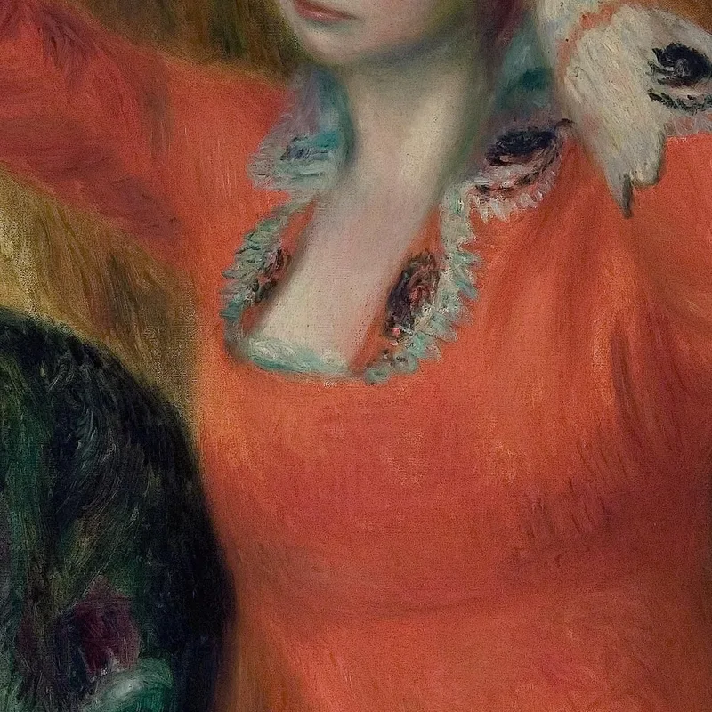 Chica Con Vestido Rojo Ajustándose El Sombrero William James Glackens