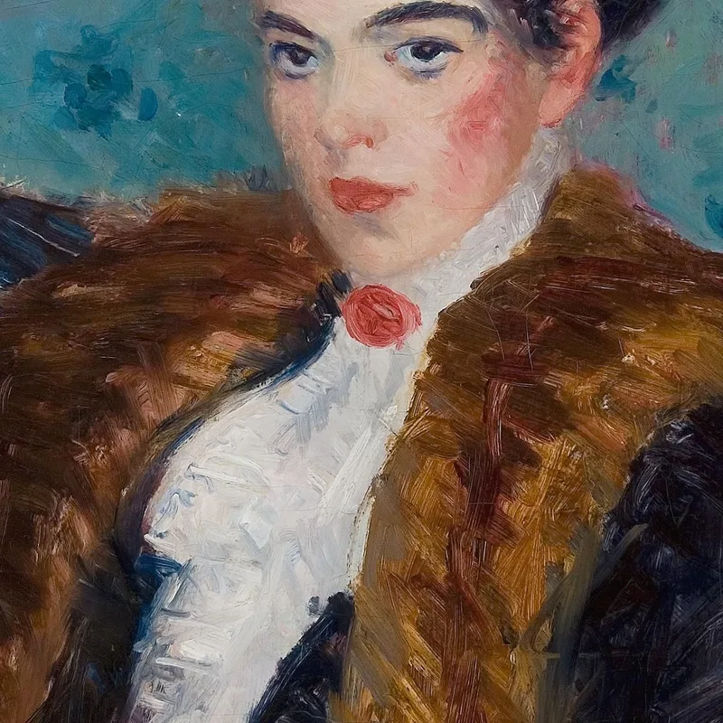 Fille Avec Des Fourrures De Renard William James Glackens