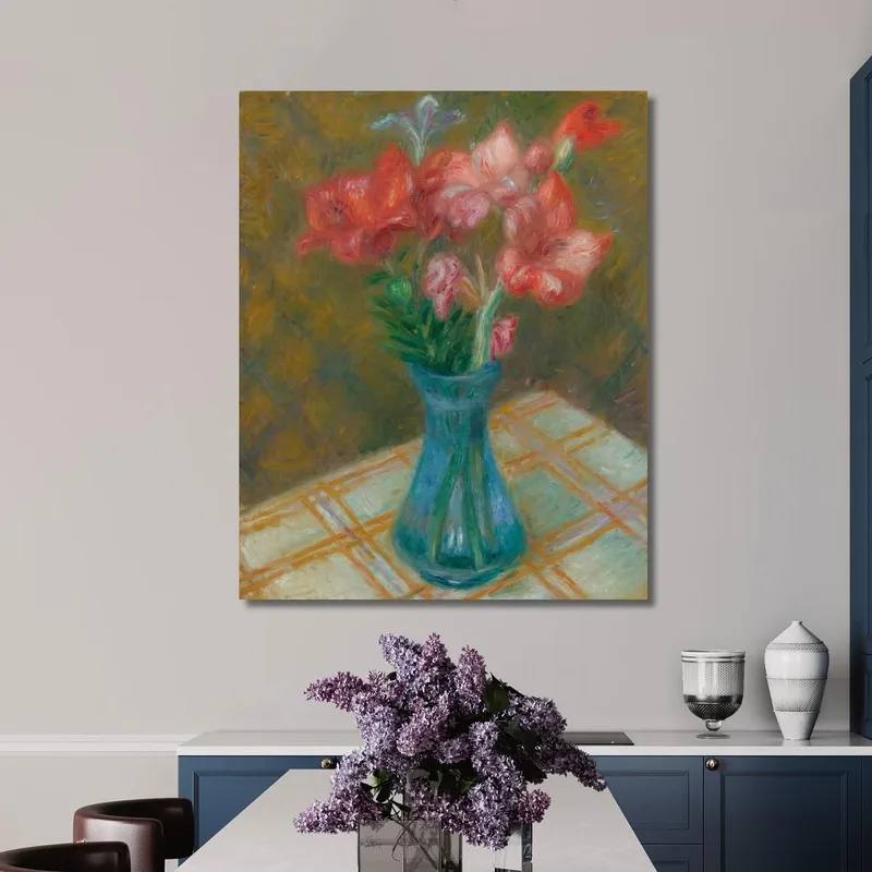 Glaïeuls Dans Un Vase En Verre Vert William James Glackens