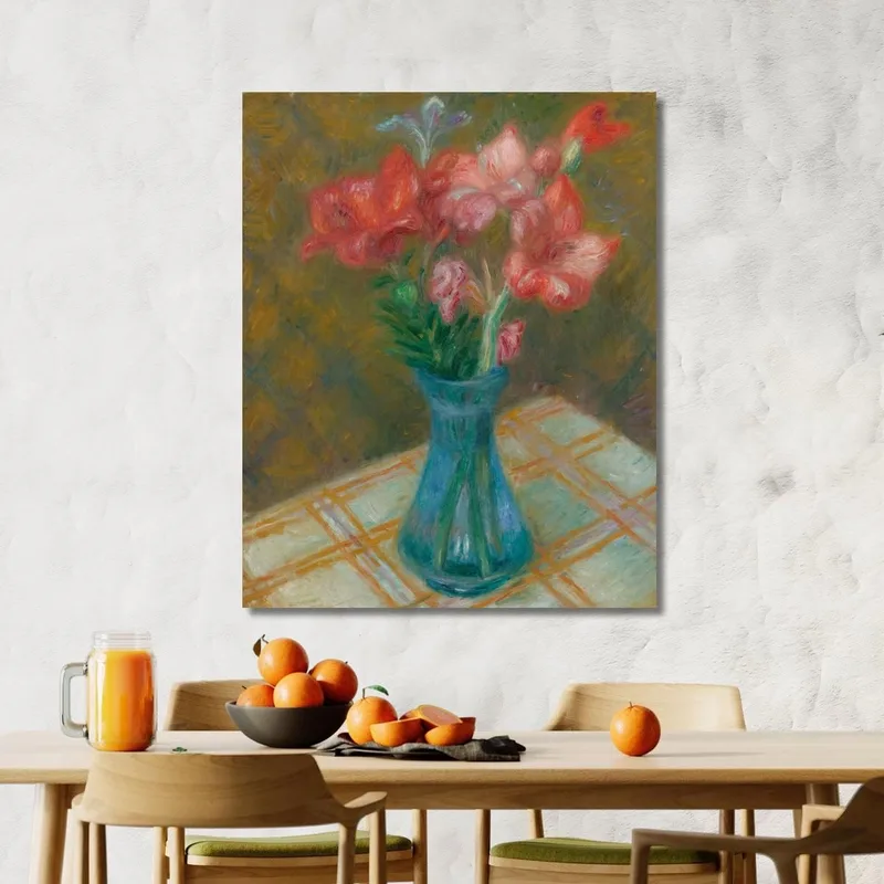 Glaïeuls Dans Un Vase En Verre Vert William James Glackens