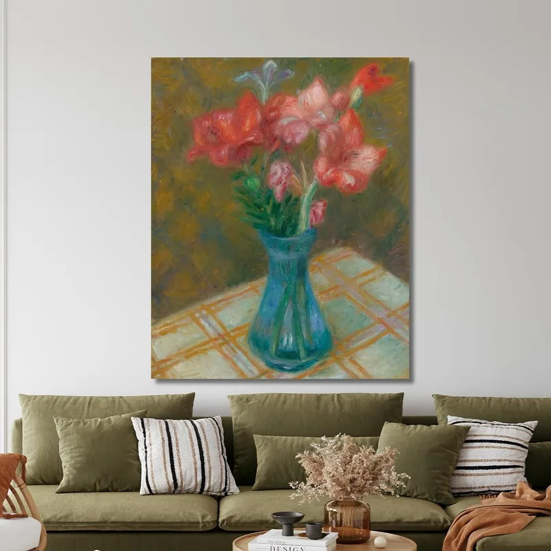 Glaïeuls Dans Un Vase En Verre Vert William James Glackens