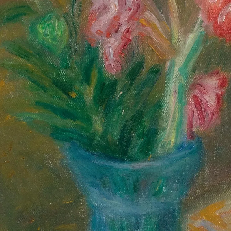 Glaïeuls Dans Un Vase En Verre Vert William James Glackens