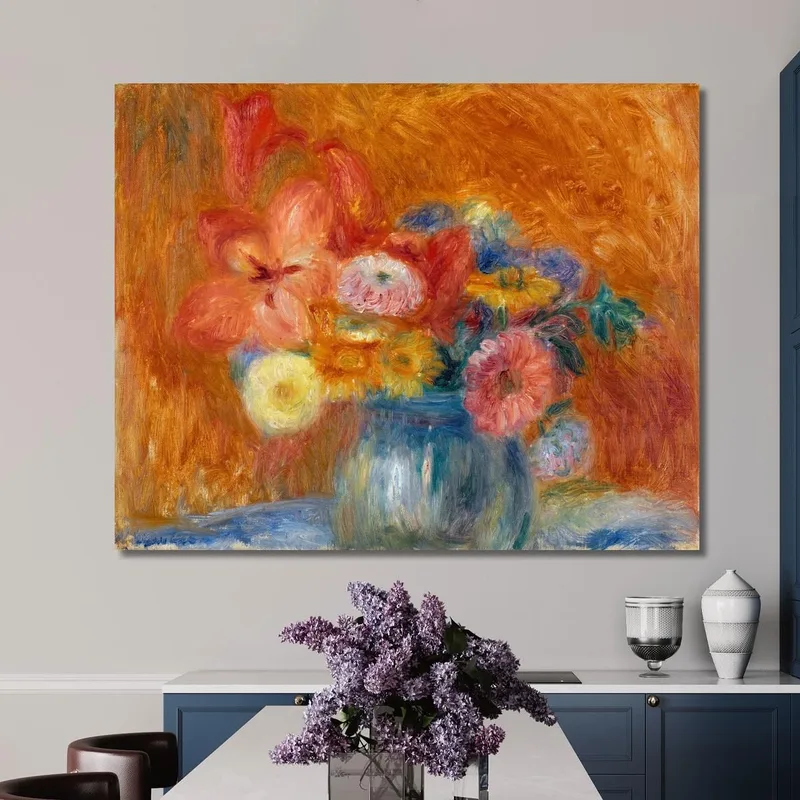 Cuenco Verde Con Flores William James Glackens