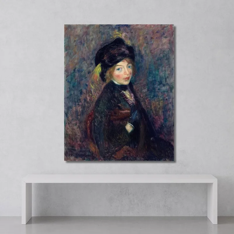 Head Of Girl Feather In Turban William James Glackens