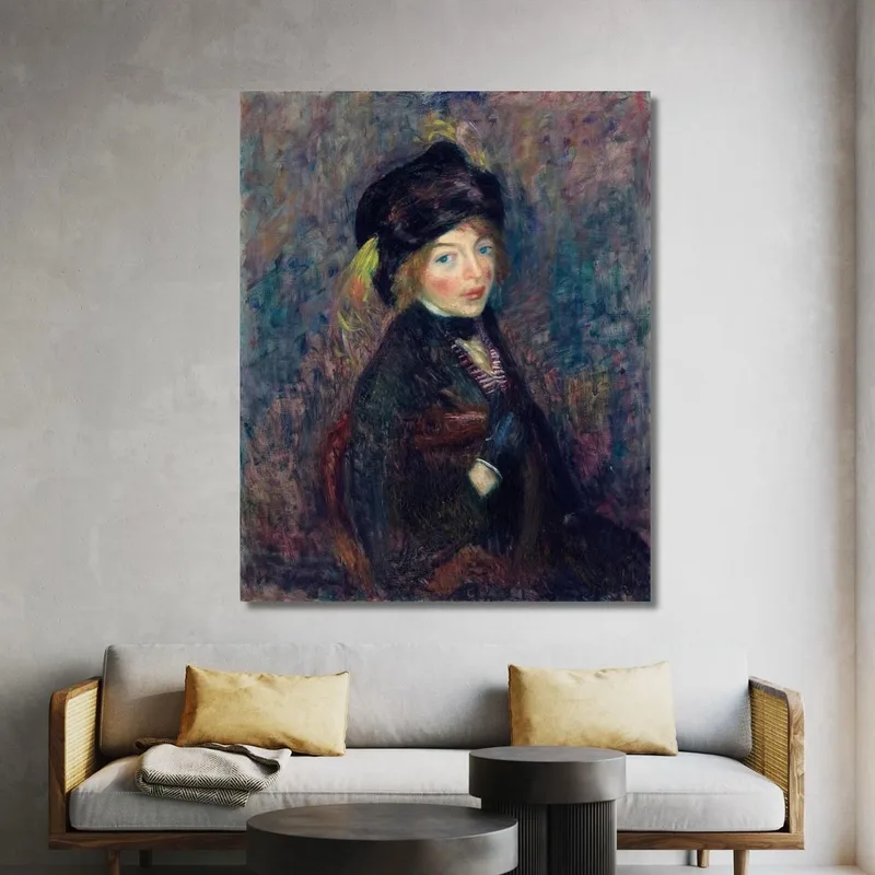 Head Of Girl Feather In Turban William James Glackens