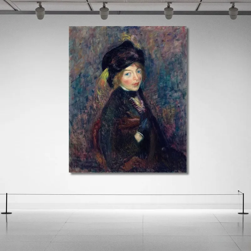 Head Of Girl Feather In Turban William James Glackens