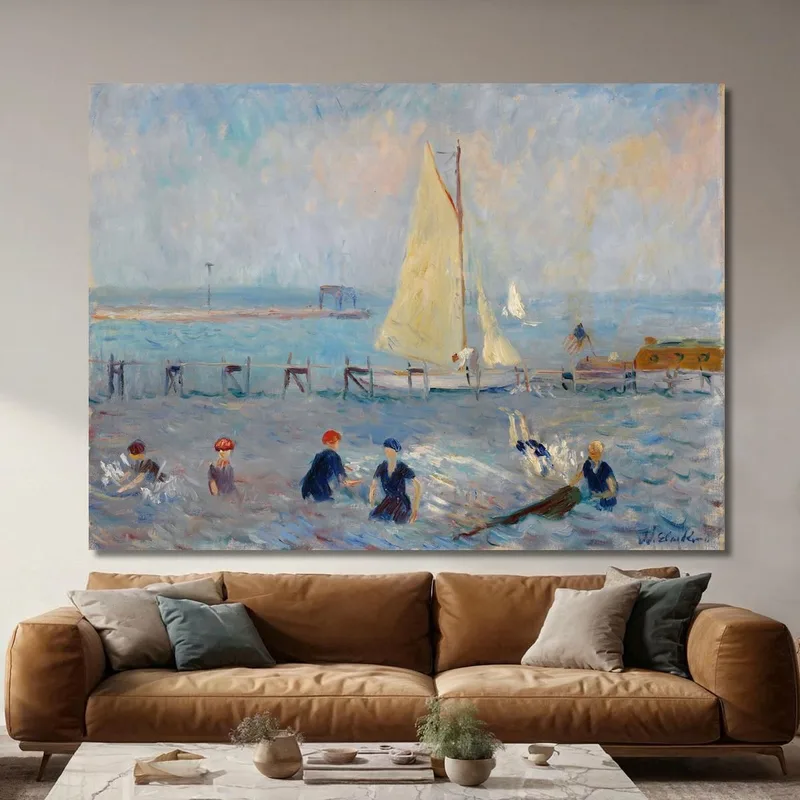 Seascape With Six Bathers Bellport William James Glackens