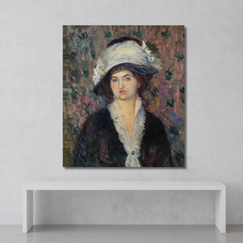 Dame De Boutique / Femme Au Chapeau À Plumes William James Glackens