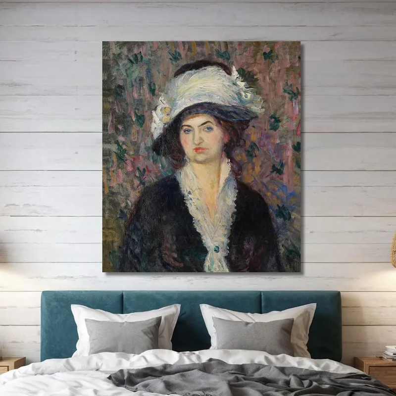 Dame De Boutique / Femme Au Chapeau À Plumes William James Glackens